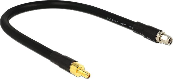 DeLOCK Antennenkabel RP-SMA Stecker/RP-SMA Buchse CFD400 LLC400, 0.4m, schwarz