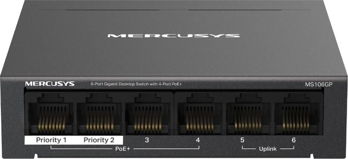 Mercusys Desktop Gigabit Switch, 6x RJ-45, 65W PoE+