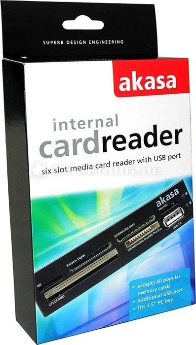Akasa Internal Multi-Slot-Cardreader, USB 2.0 9-Pin Stecksockel [Stecker]