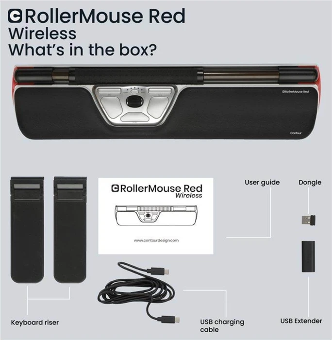 Contour Design RollerMouse Red Wireless, USB-C/Bluetooth (CDRMRED10110) – Bild 9