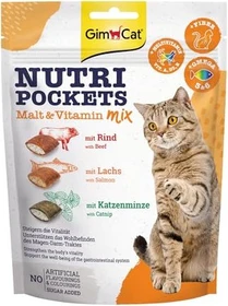 Gimborn GimCat Nutri Pockets - Malz-Vitamin MIX Katzenminze/Rind/Lachs, 150g
