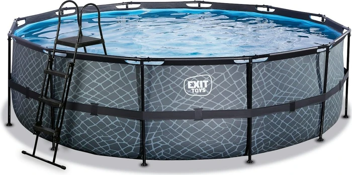 Exit Toys Stone Frame Pool mit Filterpumpe rund 450x122cm