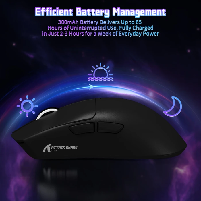 Attack Shark X11SE Wireless Gaming Mouse schwarz, USB/Bluetooth
