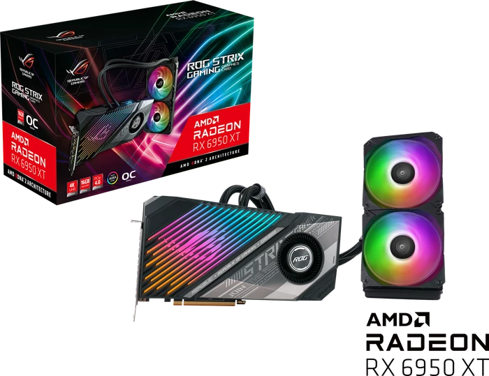 ASUS ROG Strix LC Radeon RX 6950 XT OC, ROG-STRIX-LC-RX6950XT-O16G-GAMING, 16GB GDDR6, HDMI, USB-C, 2x DP