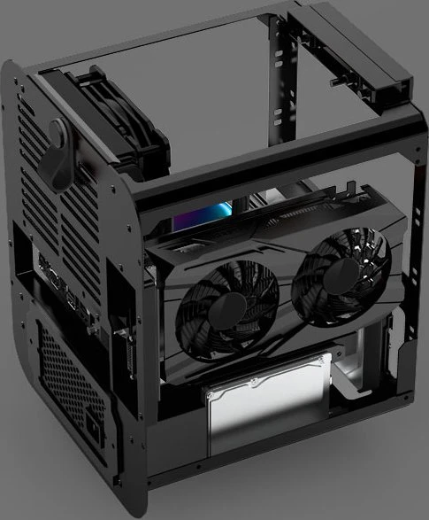 Jonsbo Jonsplus BO 100, schwarz, Glasfenster, Mini-ITX