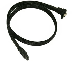 Nanoxia SATA 6Gb/s Kabel schwarz 0.45m gewinkelt mit Arretierung