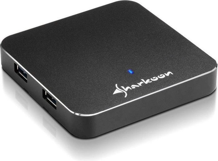 Sharkoon Aluminium Slim 4-port schwarz, USB 3.0 Hub