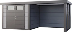 Telluria Classico 2724 Gerätehaus inkl. Anbau 2.84m rechts hellgrau