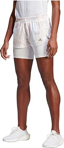 adidas Fast 2in1 AOP Laufhose kurz weiß (Damen)