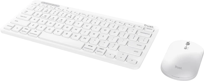 Trust Lyra Multi-Device Wireless Keyboard & Mouse Set, weiß, USB/Bluetooth, DE