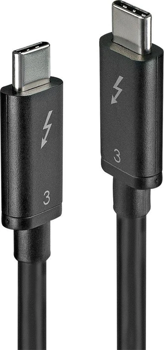 Lindy Thunderbolt Kabel, 60W, schwarz, 0.5m (verschiedene Markenbezeichnungen)