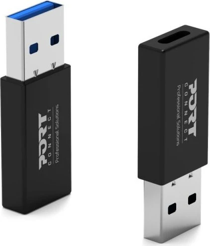 Port Designs USB-C to USB-A Adapter schwarz, 2er-Pack