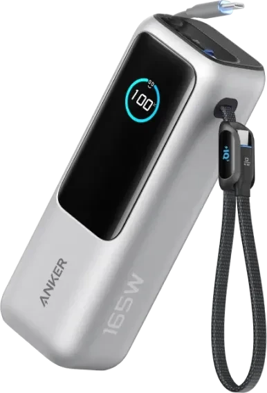 Anker Powerbank (25K, 165W, Integriertes + einziehbares Kabel)