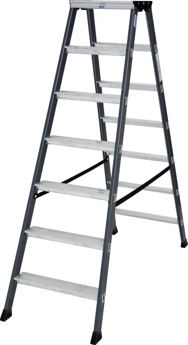 Krause Sepro D Alu 2-tlg. Stehleiter, 2x 7 Stufen