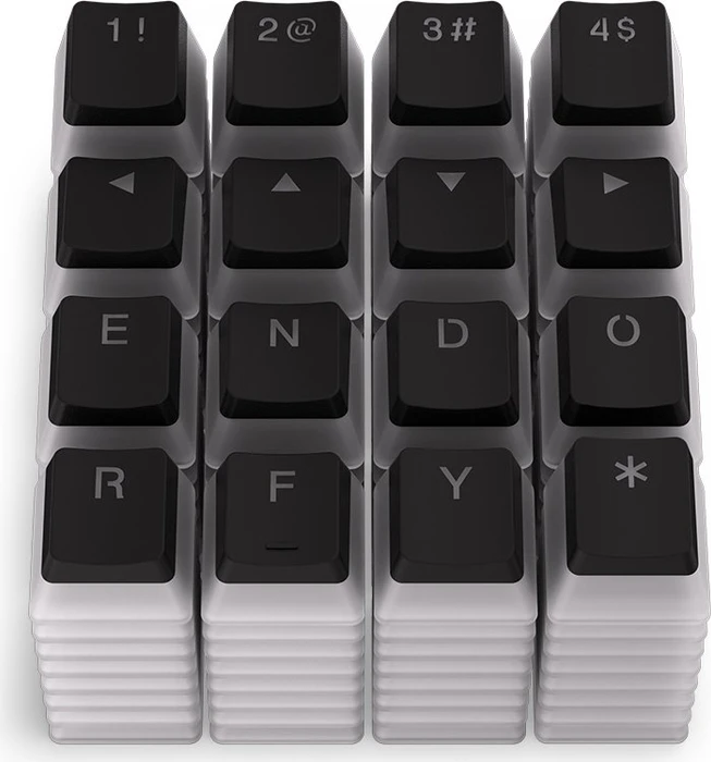 Endorfy PBT Pudding Keycaps, Kunststoff (PBT) Double-Shot, schwarz/transparent, 124 Tasten, ANSI-US