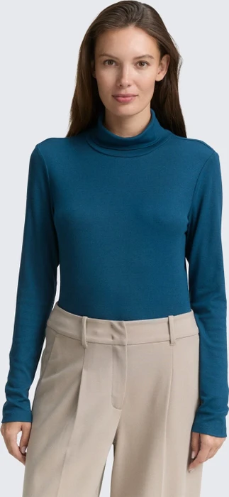 Tom Tailor Rollkragen Shirt langarm dark petrol (Damen)