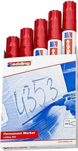 edding 800 Permanentmarker rot, 5er-Pack