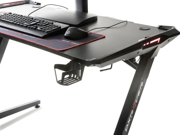 DXRacer Gaming Desk MASTER LED Schreibtisch 119x64cm schwarz/schwarz