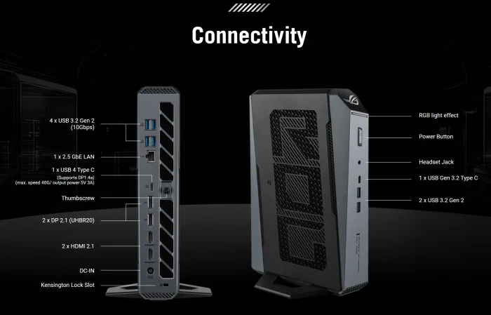ASUS ROG GR70 MiniPC GR70-N90039AN, Ryzen 9 9955HX, 32GB RAM, 1TB SSD, GeForce RTX 5070, EU-Netzkabel