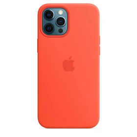 Apple Silikon Case mit MagSafe für iPhone 12 Pro Max leuchtorange