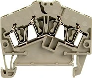 Weidmüller ZDU 2.5-2/4AN Durchgangs-Reihenklemme, Zugfederanschluss, 2.5 mm², 800 V, 24 A, dunkelbeige
