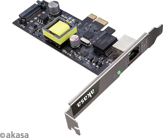 Akasa 2.5G LAN-Adapter, RJ-45, PCIe x1, PoE+