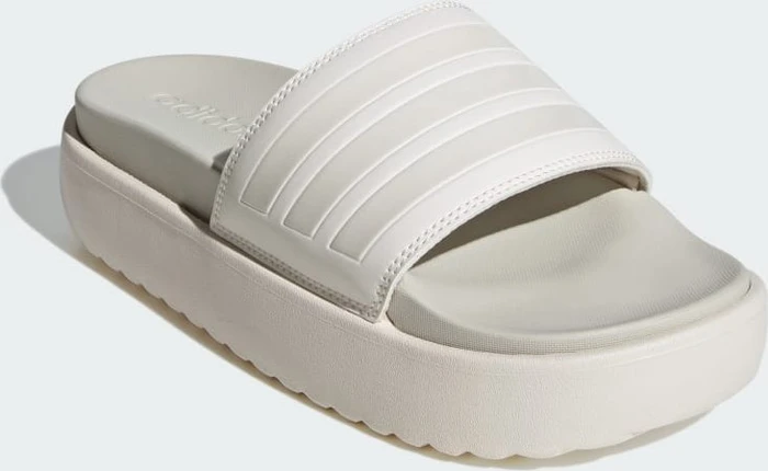 adidas Platform Adilette chalk white/orbit grey (Damen)