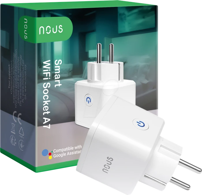 Nous A7 Smart WiFi Socket, 16A/3680W, Smart-Steckdose