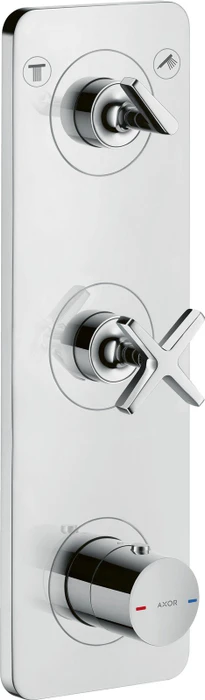 Hansgrohe Axor Citterio E Thermostatmodul 380/120 Kontrollfeld mit Platte für 2 Verbraucher chrom