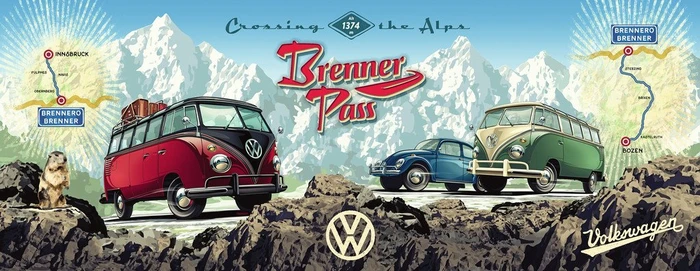 Ravensburger Puzzle Mit dem VW Bulli über den Brenner