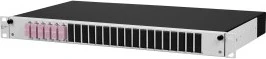 Metz Connect OpDAT slide splice LWL-Patchpanel SC-D Kupplungen, OM4 violett, 6-Port, 1HE, 1HE