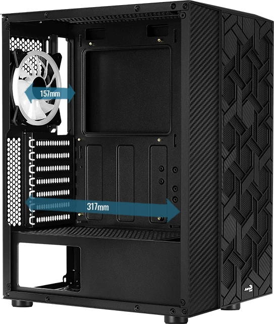 AeroCool Hive ARGB, Glasfenster