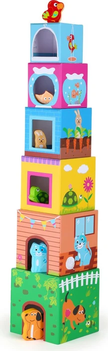 Legler Small Foot Stapelwürfel mit Figuren Haustiere