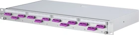 Metz Connect OpDAT PA splice LWL-Patchpanel SC-D Kupplungen, OM4 violett, 12-Port, 1HE, 1HE
