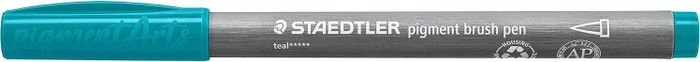 Staedtler pigment brush pen 371 blaugrün, 10er-Pack