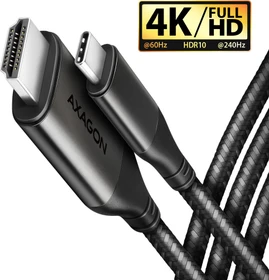 Axagon HDMI Adapterkabel, USB-C [Stecker] auf HDMI 2.1 [Stecker] 4K60Hz, Adapterkabel, 1.8m (RVC-HI2MC)