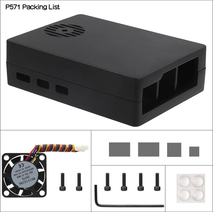 Geekworm Aluminiumgehäuse für Raspberry Pi 5, schwarz