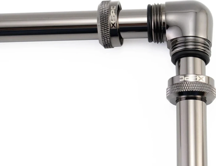 XSPC 14mm 90° L-Verbinder für Rohre, schwarz verchromt
