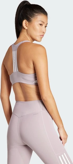 adidas Powerimpact Training Medium-Support 3-Streifen Sport-BH preloved fig (Damen)