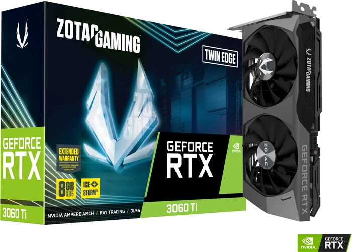 Zotac Gaming GeForce RTX 3060 Ti Twin Edge, 8GB GDDR6, HDMI, 3x DP