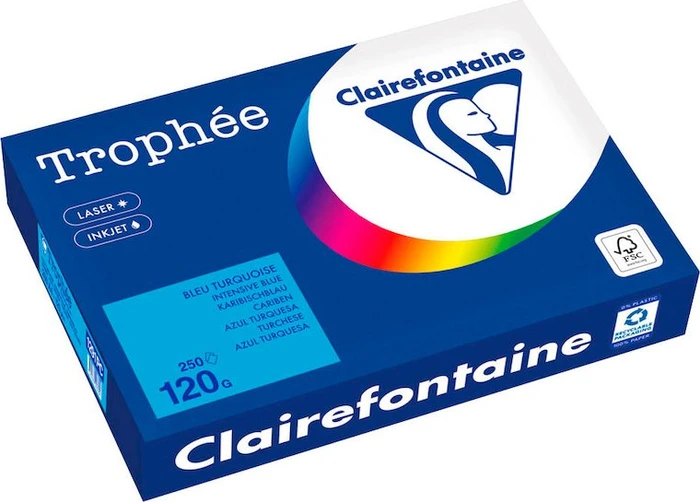 Clairefontaine Trophée Universalpapier matt karibikblau, A4, 120g/m², 250 Blatt