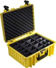 B&W International Outdoor Case Typ 6000 Koffer gelb mit variabler Facheinteilung