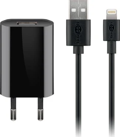 Wentronic Goobay Apple Lightning Ladeset 5W schwarz