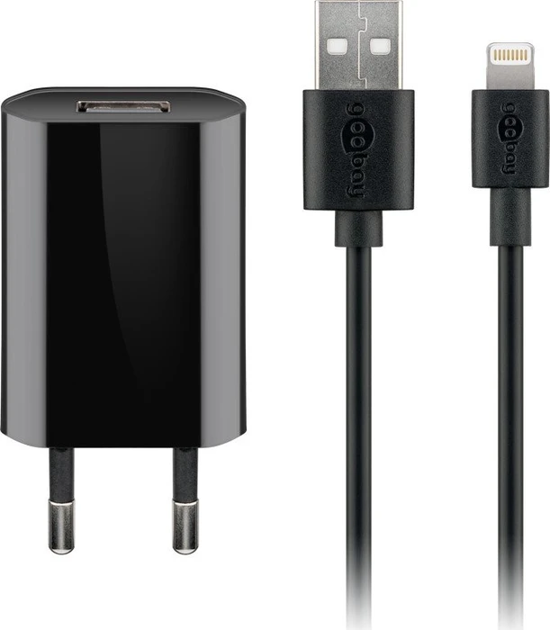 Wentronic Goobay Apple Lightning Ladeset 5W schwarz
