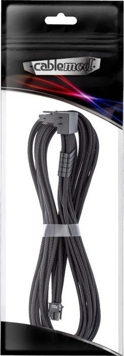 CableMod C-Series Pro ModMesh, 12V-2x6 Kabel, StealthSense, Corsair Type 5, 16-Pin PCIe Stecker auf 16-Pin PCIe 5.1 12V-2x6 Stecker, Adapterkabel, 90°, schwarz, 65cm