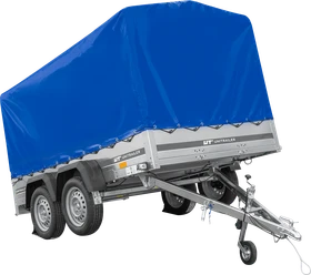 Unitrailer Garden Trailer 265/2 Kipp mit 110cm Rahmen und blauer Plane