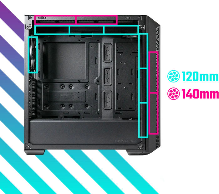 Cooler Master MasterBox 520 Mesh, schwarz, Glasfenster