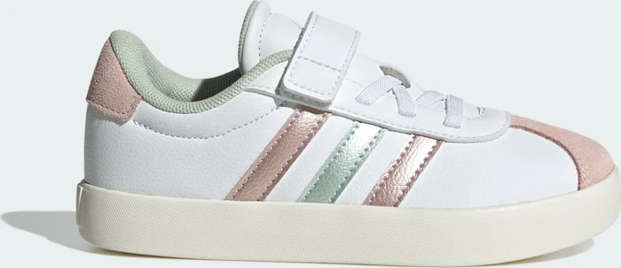 adidas VL Court 3.0 cloud white/linen green metallic/sandy pink metallic (Junior)