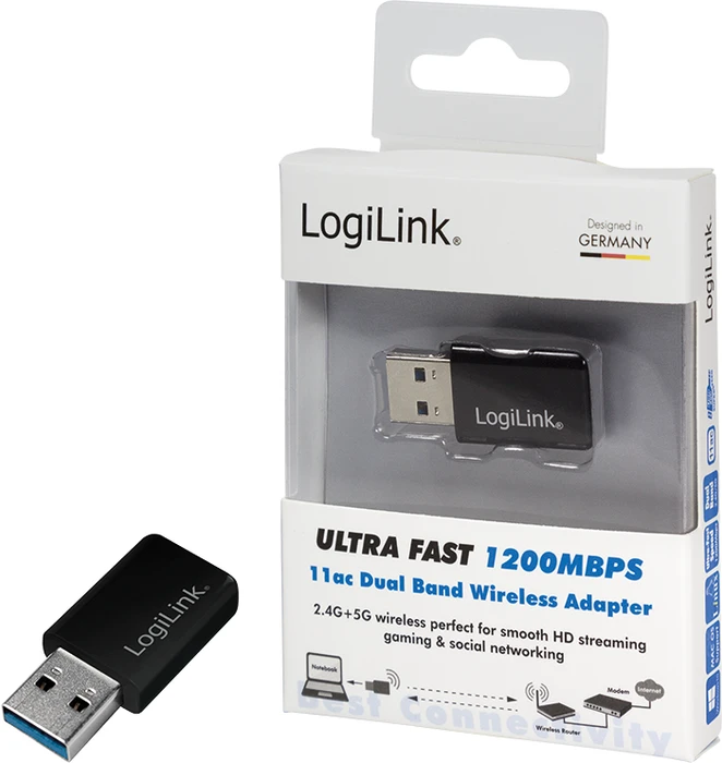 LogiLink WLAN-Adapter, 2.4GHz/5GHz WLAN, USB-A 3.0 [Stecker]