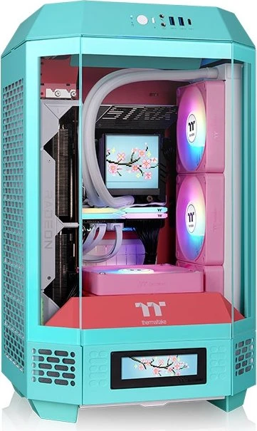 Thermaltake The Tower 250 Mint Strawberry, türkis, Glasfenster, Mini-ITX